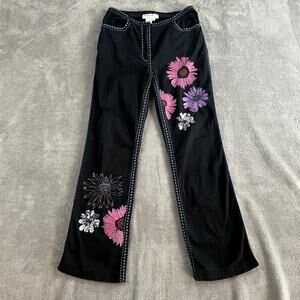 Vintage Basix II Jeans Womens 6 Black Beaded Bootcut Low Rise Y2K Denim